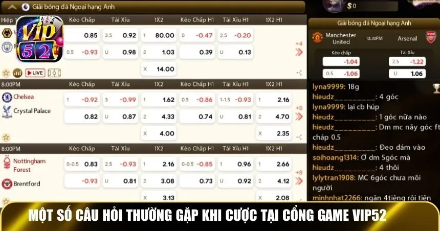 Một số câu hỏi thường gặp khi cược tại cổng game Vip52